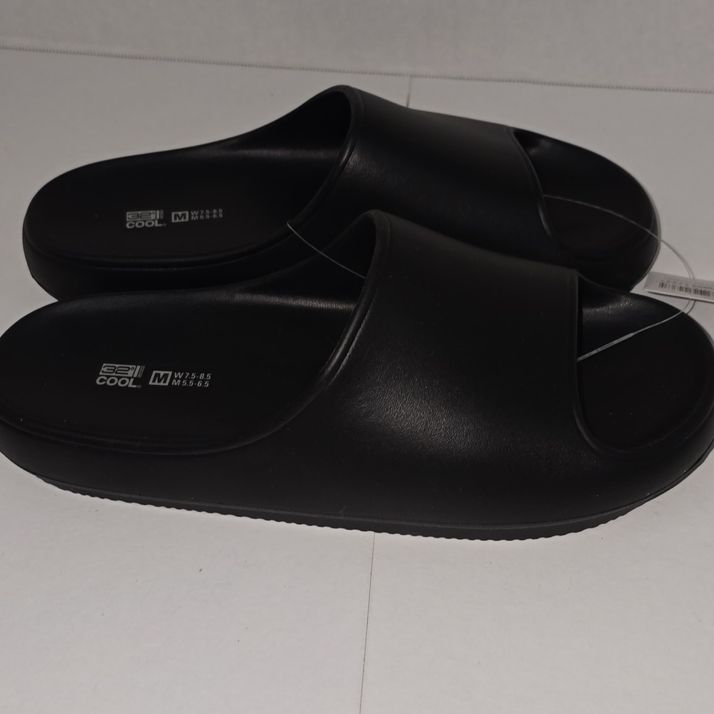 32 Cool Black Cushion Unisex Slide Women's 7.5 -8.5/ Men's 5.5 -6.5 New - Picture 6 of 12